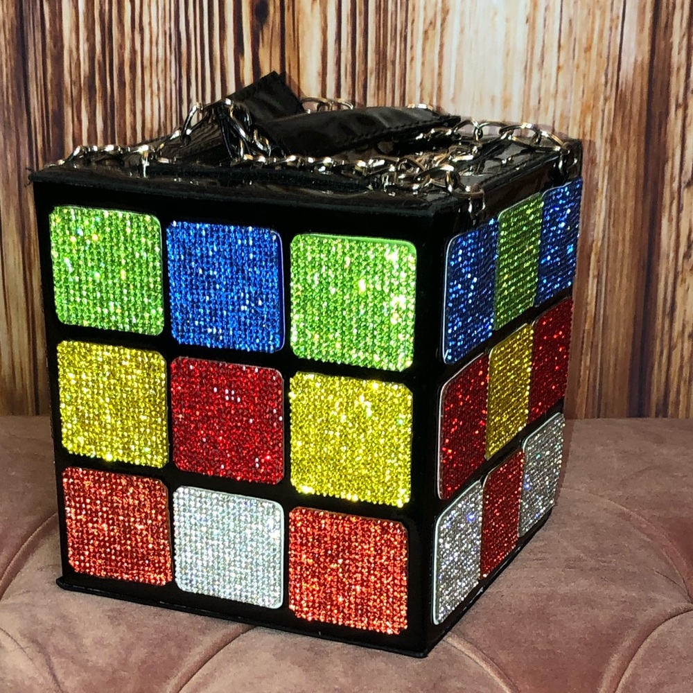 NWOT Custom Rhinestone Dolls Kill Rubix Cube Bag - Picture 14 of 15